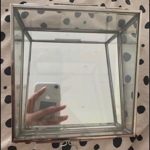 Mirrored-Bottom Glass Keepsake Box